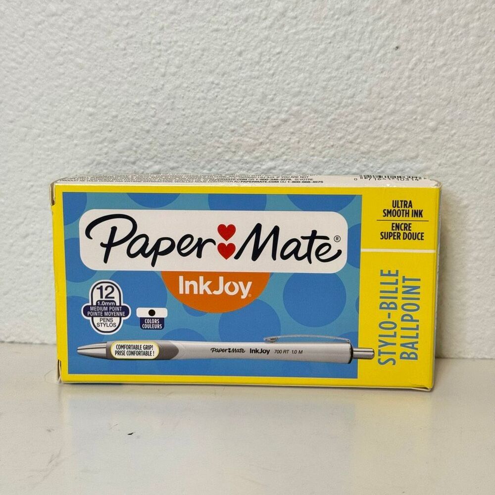 Paper Mate InkJoy Ballpoint Retractable‎ 1 mm Medium Point Pens 12 count 1951347